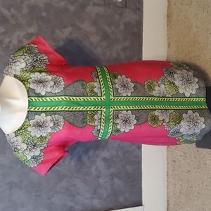 Laundry by Design Pink & Green Floral Design Dress Sz 8